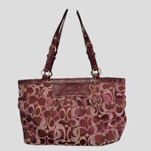 Vintage Coach Gallery Signature 3 Color Metallic East-West Tote Shoulder Bag
